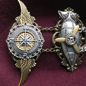 Steampunk Jewellery Fantasy Silver Airship Zeppelin Pin - Etsy