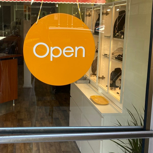 Open Closed Sign Orange Sign Business Sign Storefront Sign Shop Open ...