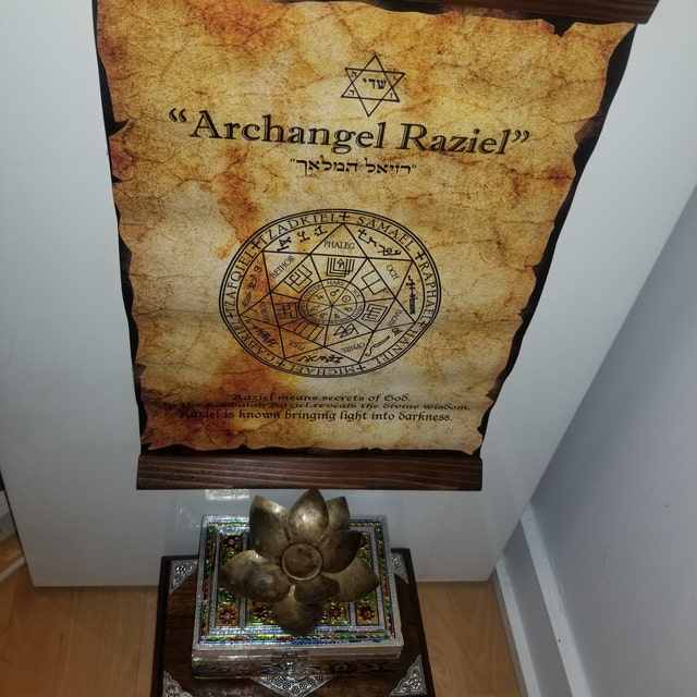 Archangel Raziel Secret of God Bring Light Into Darkness Wood