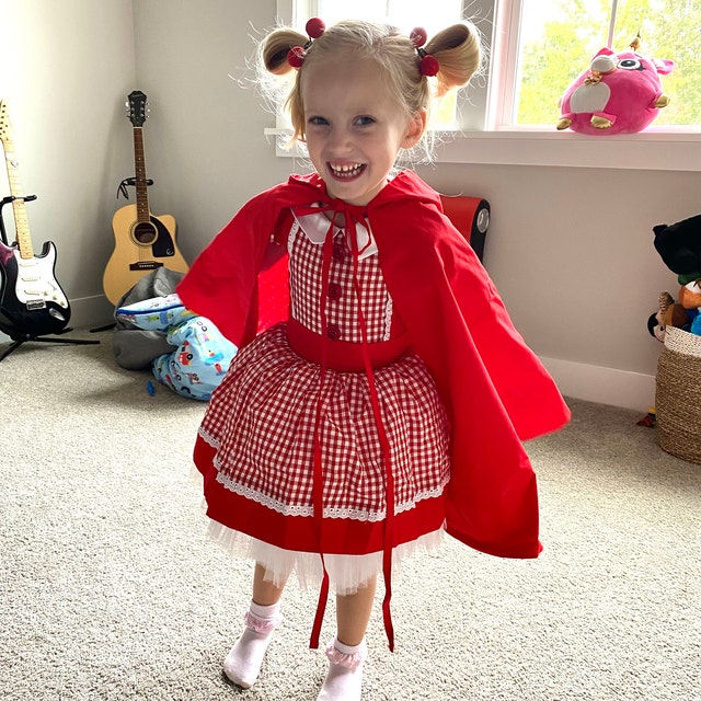 Costume Cappuccetto Rosso Bambina - Vestito Con Mantello Per Neonata 3-24 Mesi