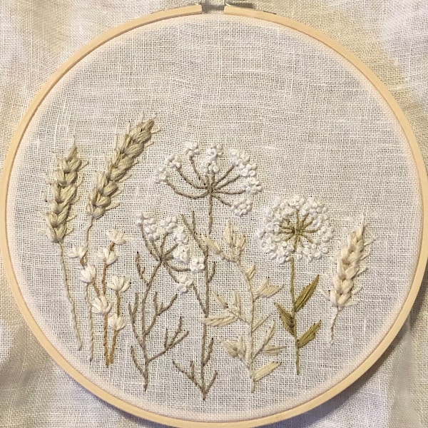 Wildflowers Embroidery Pattern + Video Tutorial, Beginner Embroidery ...