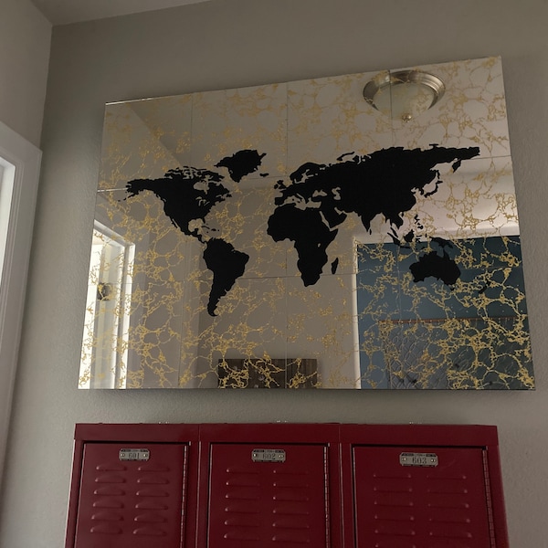 World Map Wall Decal – Removable Vinyl Office Art Sticker - A160 - Etsy