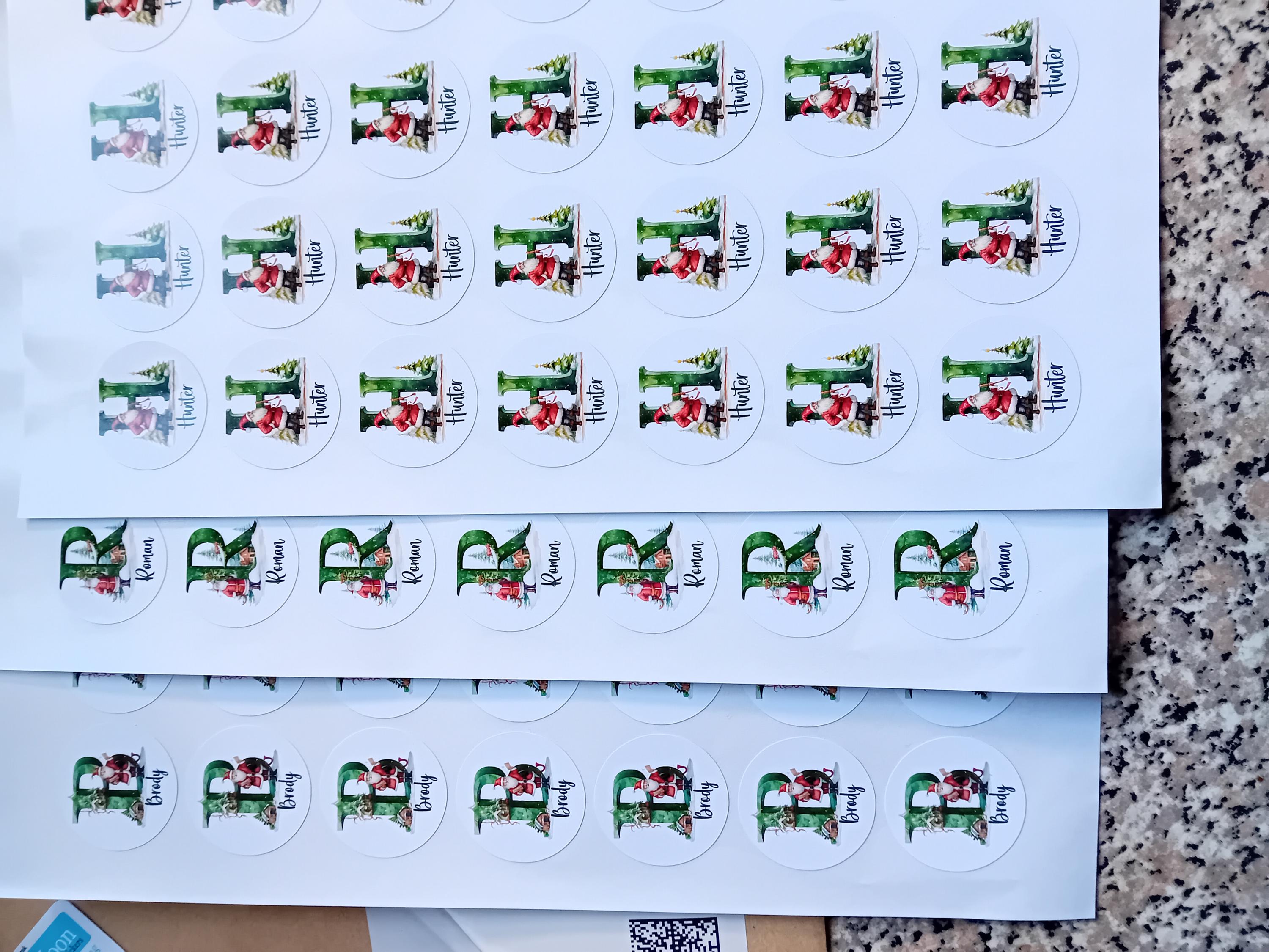 Personalised Christmas Stickers, Name Stickers, Christmas Labels, Festive Stickers, Gift Wrapping, Letter sticker, Gift Tags, Santa Stickers