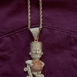 Iced Out 10mm Miami Cuban Chain Pitbull Dog Pendant Silver Plated Bling ...