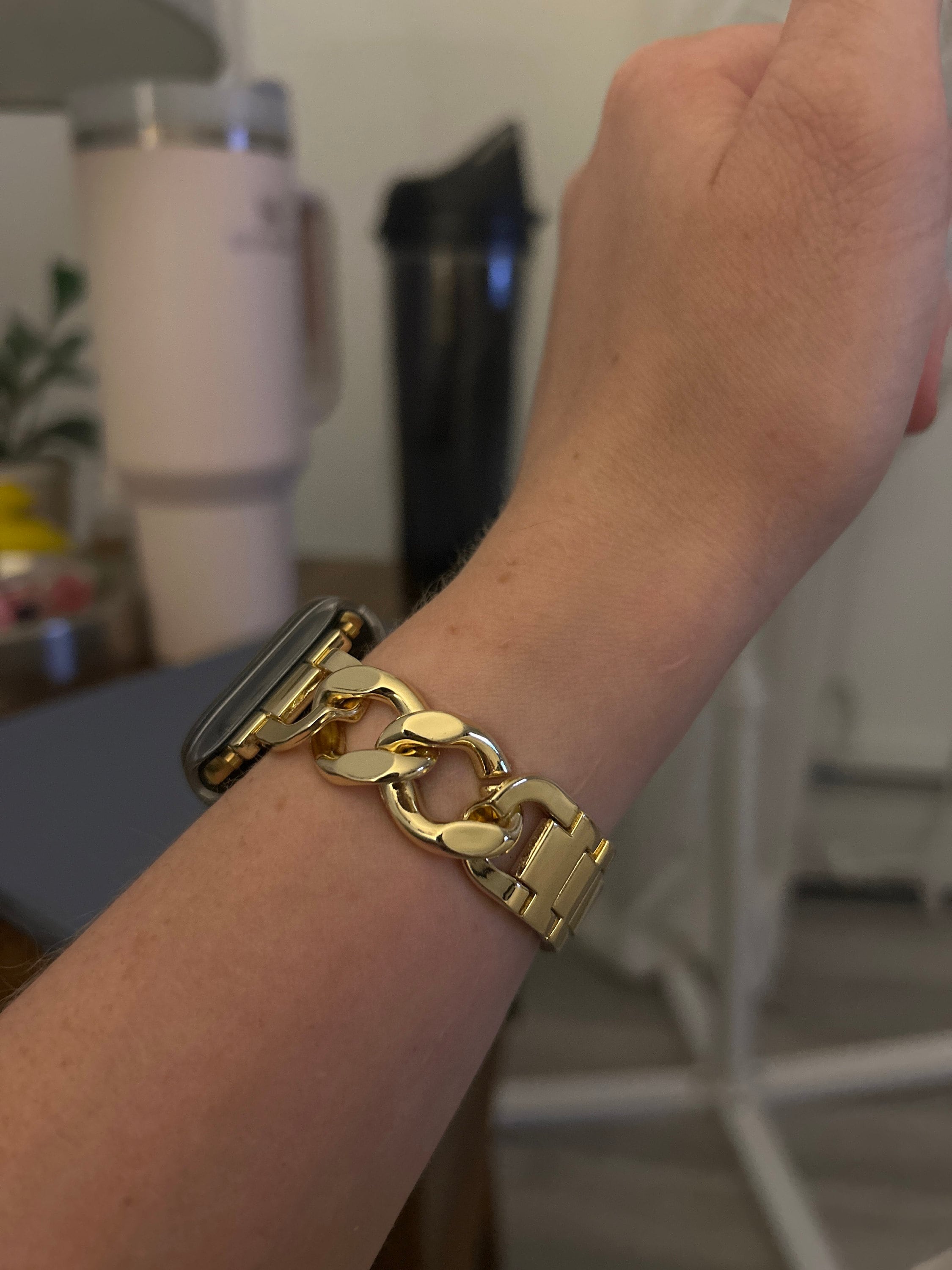Gold Apple Watch Band 38mm 40mm 41mm 42mm 44mm 45mm 49mm, Chain Bracelet Band for iWatch Series 9 8 7 6, Apple Watch Jewelry, Gift for her