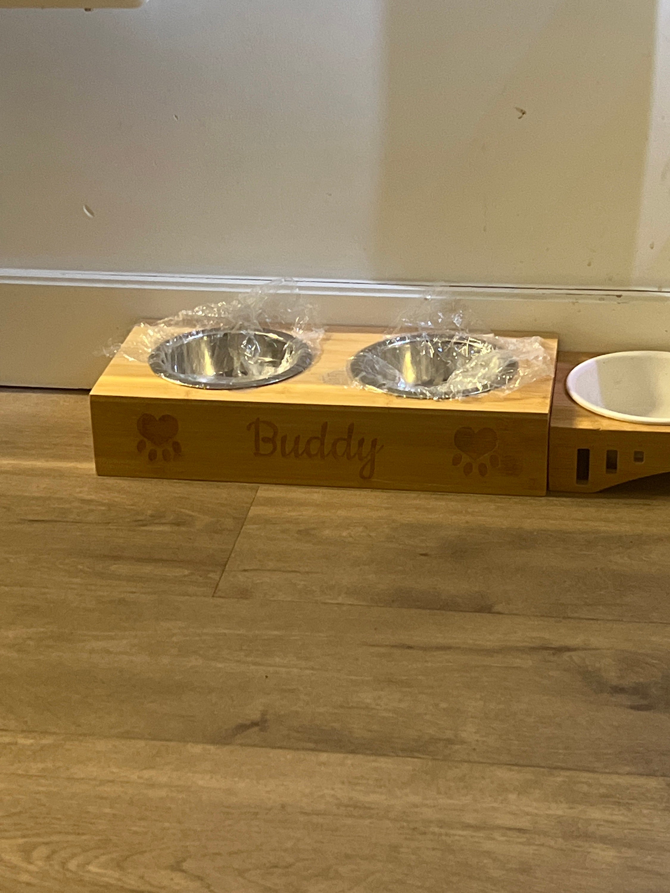 Personalisierte Hundenäpfe, Bambus Holz graviert personalisierte Hundenäpfe, personalisiertes Haustier Geschenk, personalisierte Haustiernäpfe Geschenk
