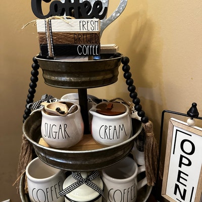 Coffee Mini Wood Book Stack With Scoop/ Coffee Bar/ Tier Tray Decor ...