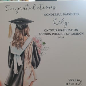 Tarjeta De Graduación Para Ella, Tarjeta De Graduación Para Hija, Nieta