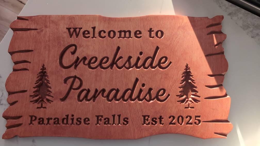 Personalized Wooden Camping Outdoor Signs, Custom Carved Sign, Wooden Camping Decor, Cabin Decor, Campsite Lot Number Sign, Welcome to Camp