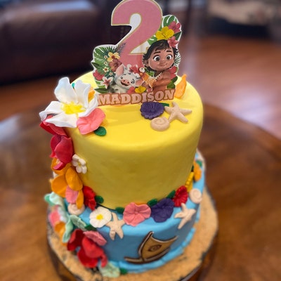 Printable Baby Moana Cake Topper, Baby Moana Cake Topper, Baby Moana ...