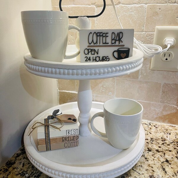 Coffee Mini Wood Book Stack With Scoop/ Coffee Decor/ Book Bundle ...