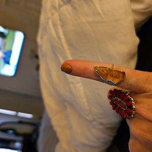 Customer photo from Laurie, Vertical Large Raw Citrine Ring, November Birthstone