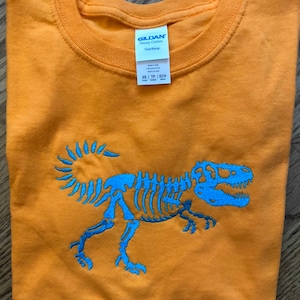 T-rex Dinosaur Dino Skeleton Bones Fill Embroidery Design - Etsy