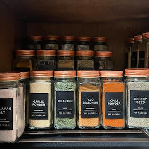 160 Minimalist Black Spice Labels. Preprinted Modern Farmhouse - Etsy