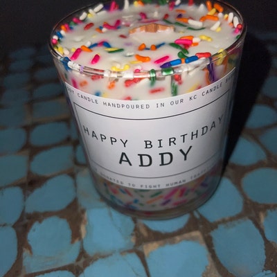 Customizable Happy Birthday Candle Personalize Any Message Sprinkle ...