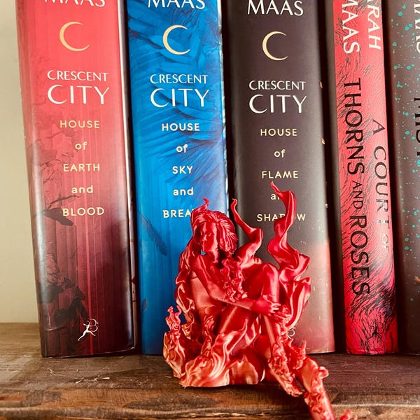 Fire Sprite Figurine – Bookish Fantasy Fire Elemental, Magical Shelf ...