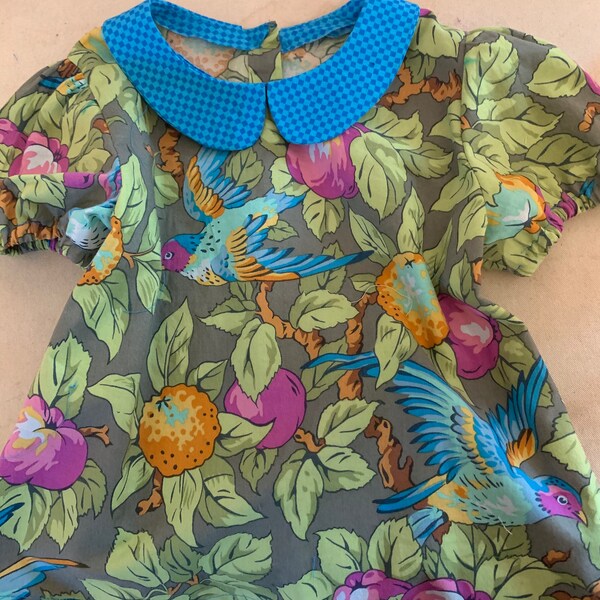 Girls Blouse PDF Sewing Pattern – Peter Pan Collar – Puff Sleeves ...