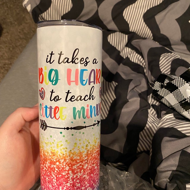 Custom Teacher 20oz Rainbow Skinny Tumbler – Coffee And Glitter Mom