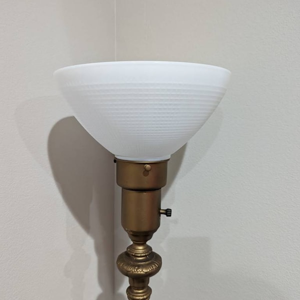 Glass Torchiere Diffuser White Opal Glass Torchiere Diffuser Floor Table Lamp Shade, Waffle ...