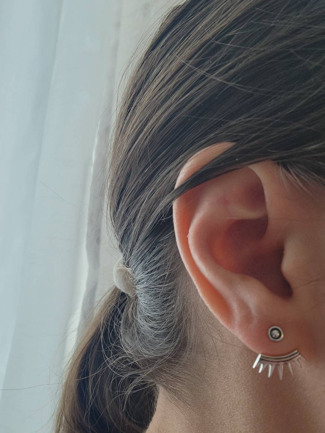 Sterling Silver Ear Jacket Earrings Sunshine Ear Cuff Earrings Boho Jewelry  Gift for Her Best Christmas Gift - JKT001