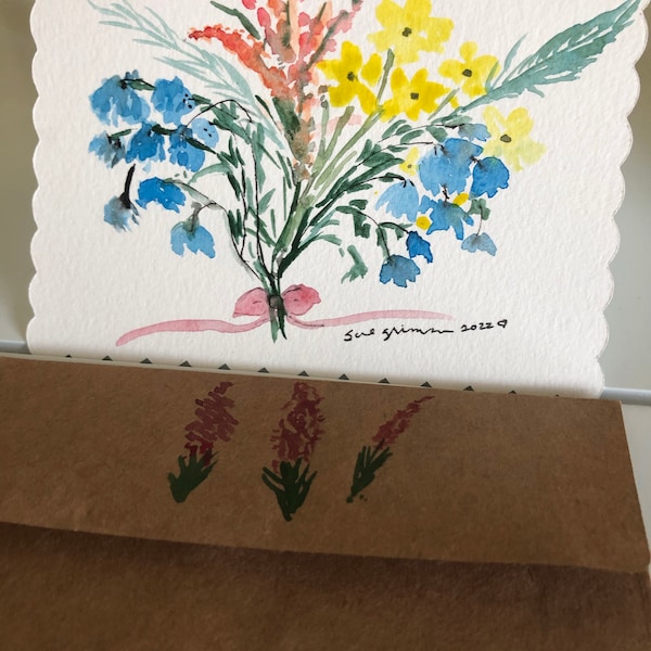 Watercolor Notecards Blank Set of 4 or More Ready to Paint A2 Small ...