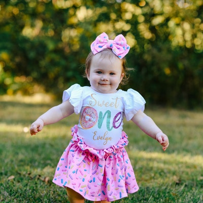 Sweet One 1st Birthday Outfit,sweet One Donut Sprinkle Skirt Bullet ...