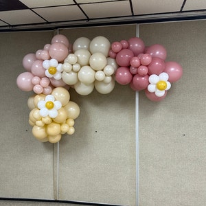 Sand Blush Dusty Rose Pastel Colored Balloon Garland Kit, DIY Groovy Daisy Flower Balloon Arch Kit, Boho Baby Shower Birthday Decoration