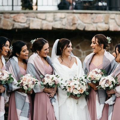 blush bridal shawl