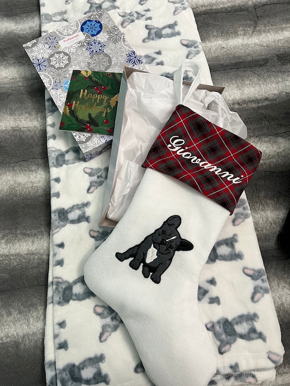 Customer photo of a pet with the French Bulldog Christmas Stocking