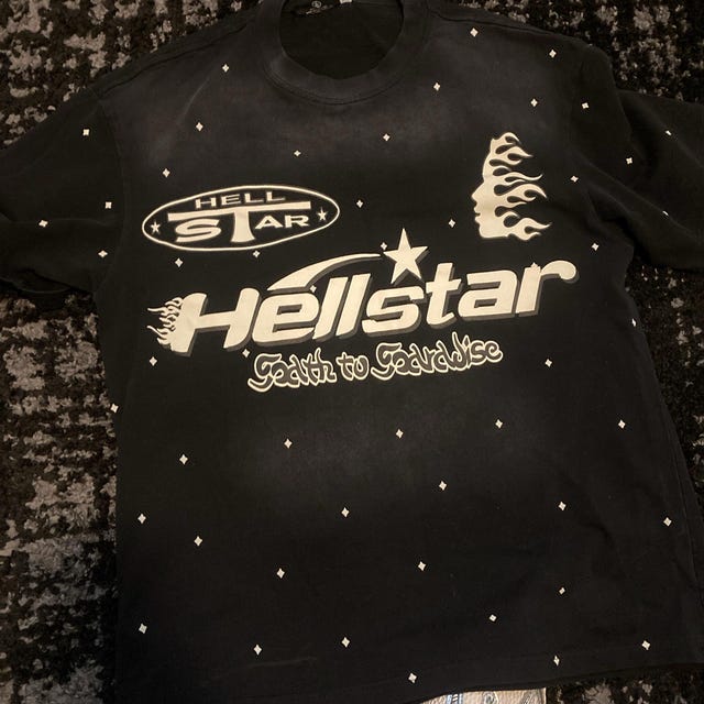 国内で当店のみ Hell System - Distressed Print Oversized Vintage Oversized Print T-shirt, Fashion High Quality Print
