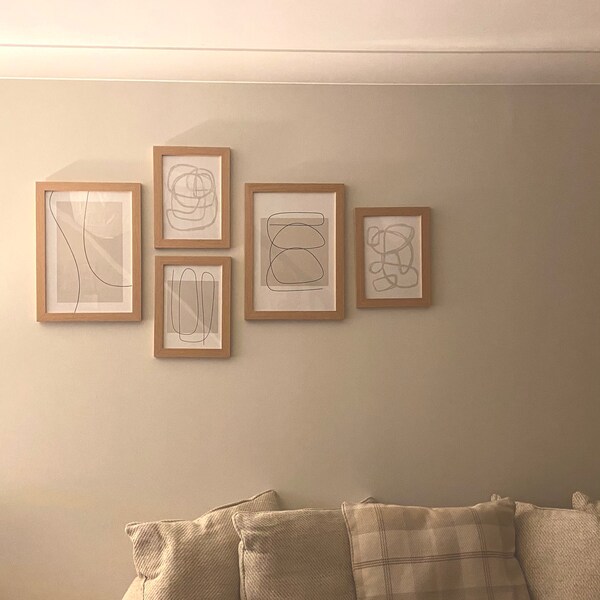 Set of 3 Greige Prints Abstract Wall Art Greige, Grey Beige Wall Art ...