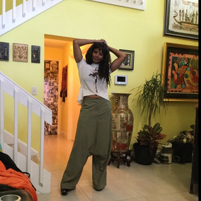 Linen Plus Size Pants, Loose Linen Harem Pants, Linen Summer