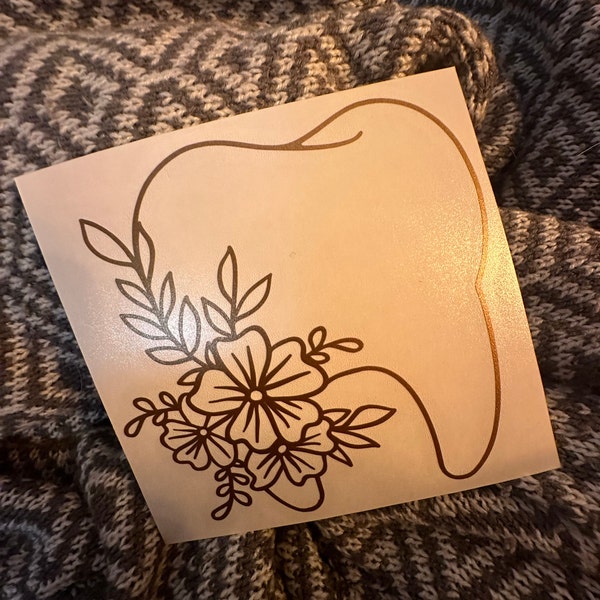 Floral Tooth Decal - Dental Decal - Dental Hygienist Decal - Tooth ...