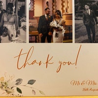 Retro Wedding Thank You Cards With Photo W3 Double Sided - Etsy