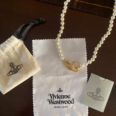 Vivienne Westwood Pearl Necklace Gold - Etsy