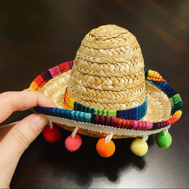 Mini Sombrero Veil with Pom Poms  Final Fiesta Bachelorette Party