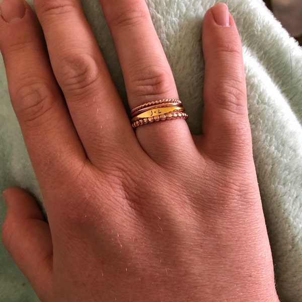 Stacking Ring Set • Ultra Thin Stacking Rings • Twist Ring, Dainty ...