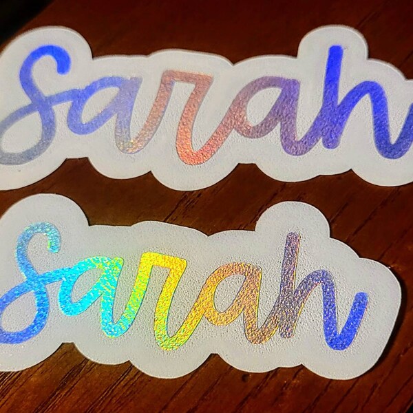 KATE Font | Custom Vinyl Name Decal |vinyl Sticker | Holographic Name ...