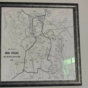 Fallout New Vegas Poster Video Game Posters Las Vegas Map 