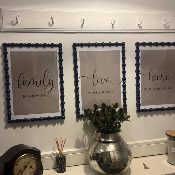 Set of 3 Beige Prints, Set of 3 Family Wall Art, Above Sofa Decor, 3pc ...