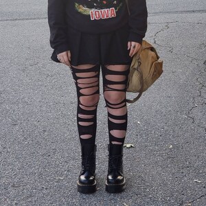 Black Ripped Tights Grunge Tights 