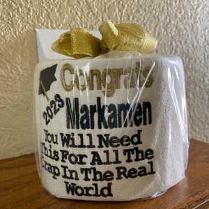 Personalized, Embroidered Happy Birthday Toilet Paper With Name and Age 