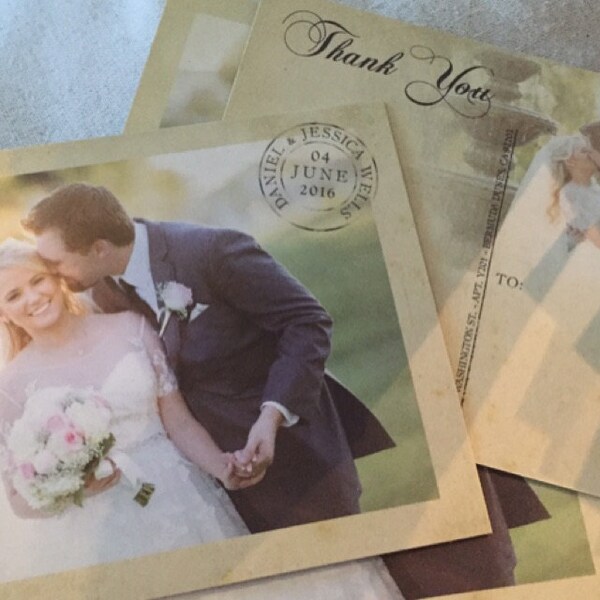 Vintage Wedding Thank You Postcards With Postmark & Photo ...