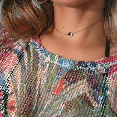 Lot De 5 Colliers Choker Invisibles - Fil De Pêche Transparent Avec Zircon Coloré - 5 Couleurs - Pour Femme