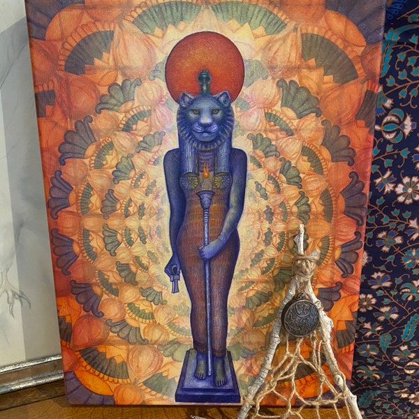 Sekhmet Egyptian Goddess Canvas Art Print - Etsy