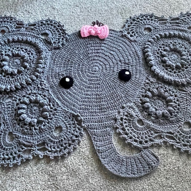CROCHET PATTERN Josefina and Jeffery Elephant Rug - Etsy crochet-pattern-josefina-and-jeffery-elephant-rug-etsy