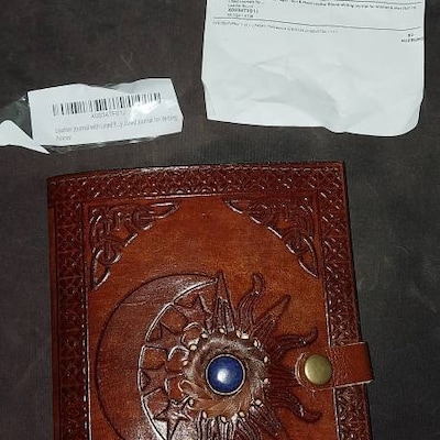 Leather Sun and Moon Embossed With Beautiful Blue Stone Journal Diary ...