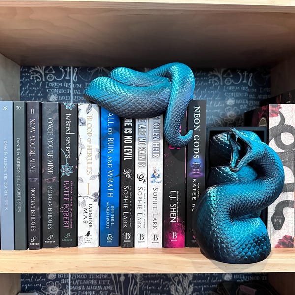 Snake Book Nook, Two-part Head and Tail Design for Bookshelves - Etsy