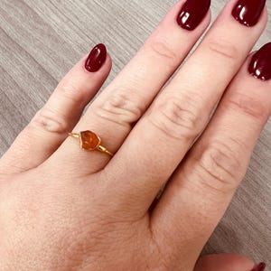 Customer photo from artlily, Mini Raw Carnelian Stone Ring, Dainty Raw Gemstone Ring