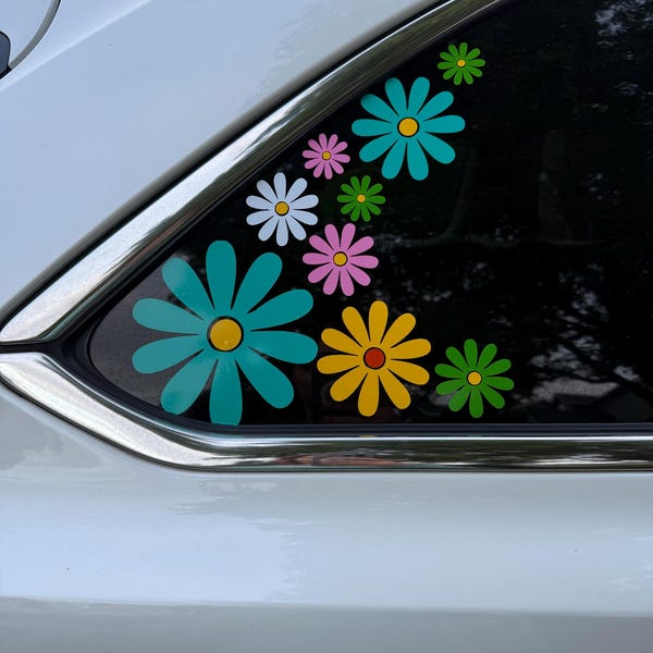 Flower Decal Set of 14/ Car Decals Hippie Car Decal Hippie Sticker ...